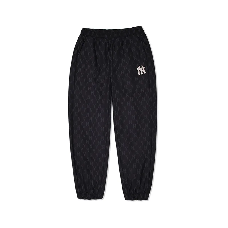 MLB New York Yankees Brand Logo Vintage Fleece Lined Comfortable All Over Print Casual Pants Unisex Black