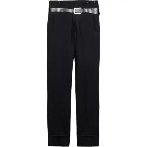 PRADA Casual Pants Men's Black Moderate Wide Leg Pants