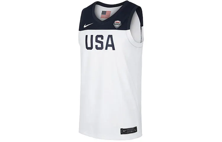 Nike Basketball Jerseys Men's White Moderate Straight Fit