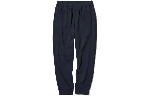 UNIQLO Regular Fit Solid Color Fleece Lined Casual Pants Men's Navy Blue