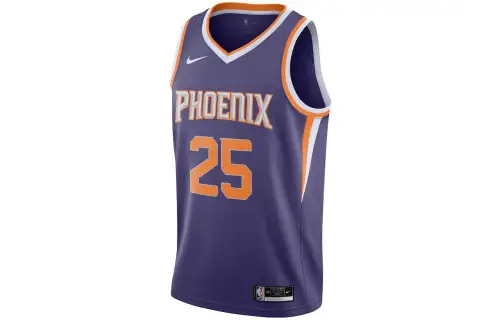Nike NBA Mikal Bridges Suns 2020/21SW Fan Edition Swingman Retro Twill Applique Pattern Mesh Lightweight Breathable Dry Comfortable Basketball Vest Men's Purple