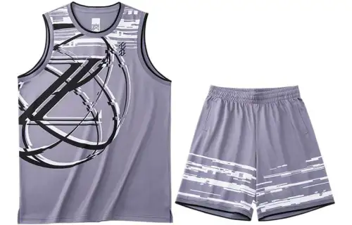Breathable vest with a round collar, basketball shorts, set, men's style
