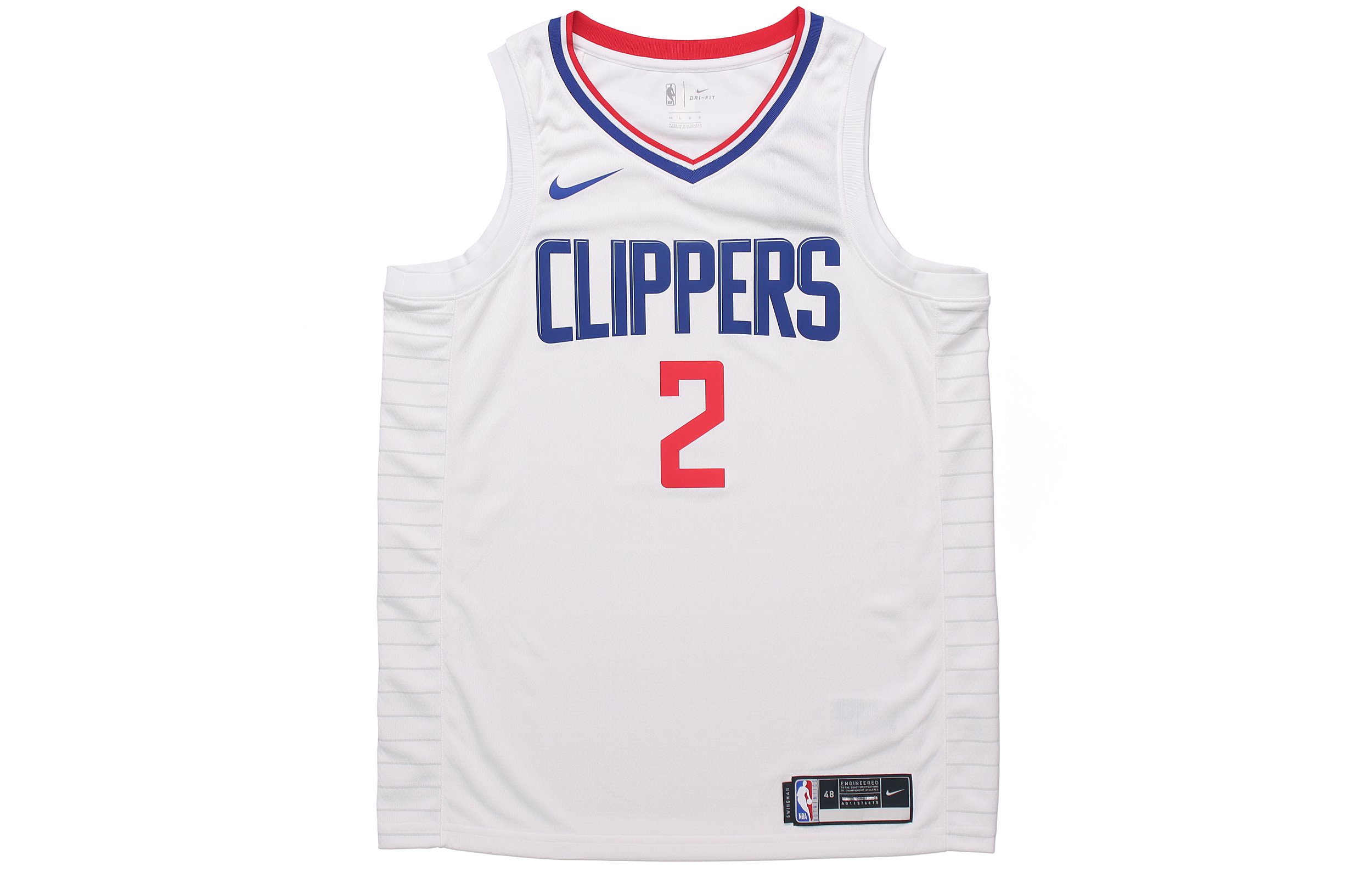 Nike Clippers NBA Quick Dry Sports SW Fan Edition 2020 Season Leonard No. 2 Basketball Vest Men's White