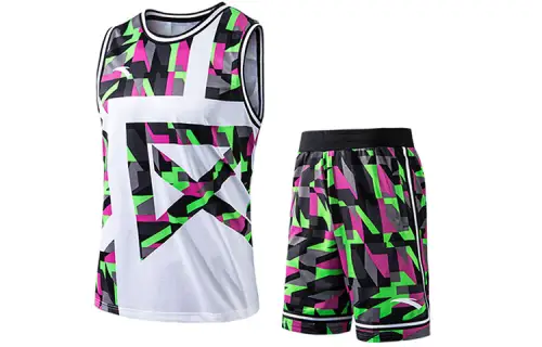 Basketball breathable football uniform, trousers, multicoloured set, men's style
