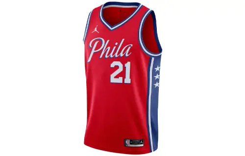 Jordan NBA Statement Edition 76ers Embiid Pullover Breathable Loose Jersey Basketball Vest Men's Red