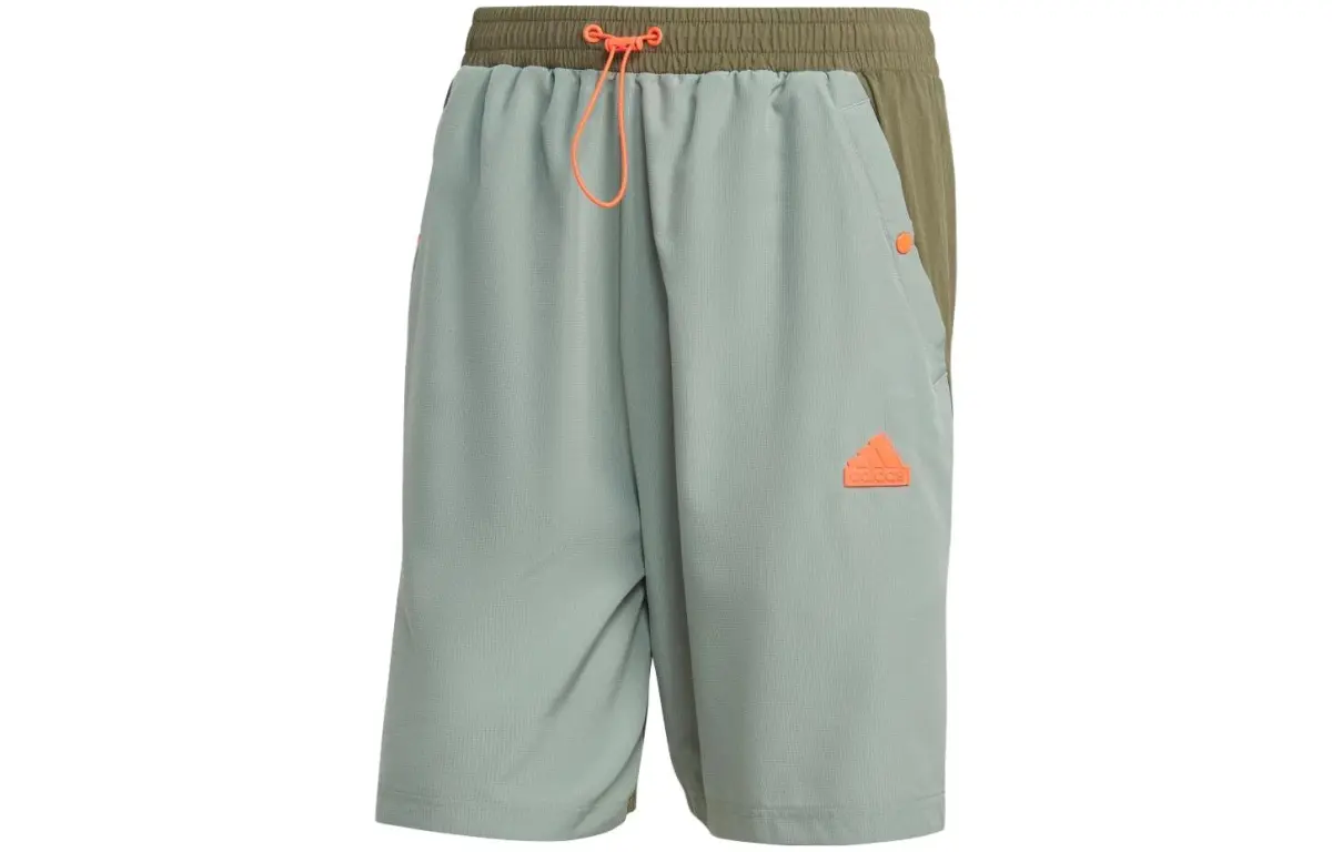 Adidas Casual Shorts Men's Olive Green Moderate Straight Fit Pants