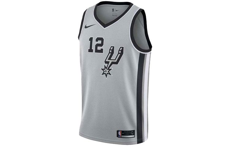 Nike NBA Breathable Retro SW Fan Edition Spurs Aldridge No. 12 Basketball Vest Men's Gray