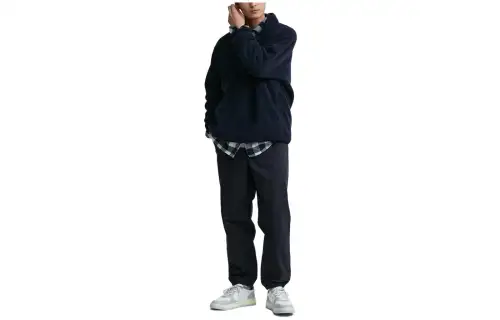 UNIQLO Casual Pants Unisex Navy Blue Moderate Cuffed Pants