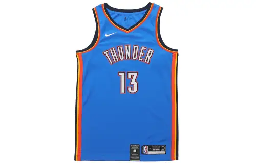 Nike NBA Thunder Team Limited SW Fan Edition 2019-20 Season George No. 13 Breathable Loose and Comfortable Sports Basketball Vest Men's Blue