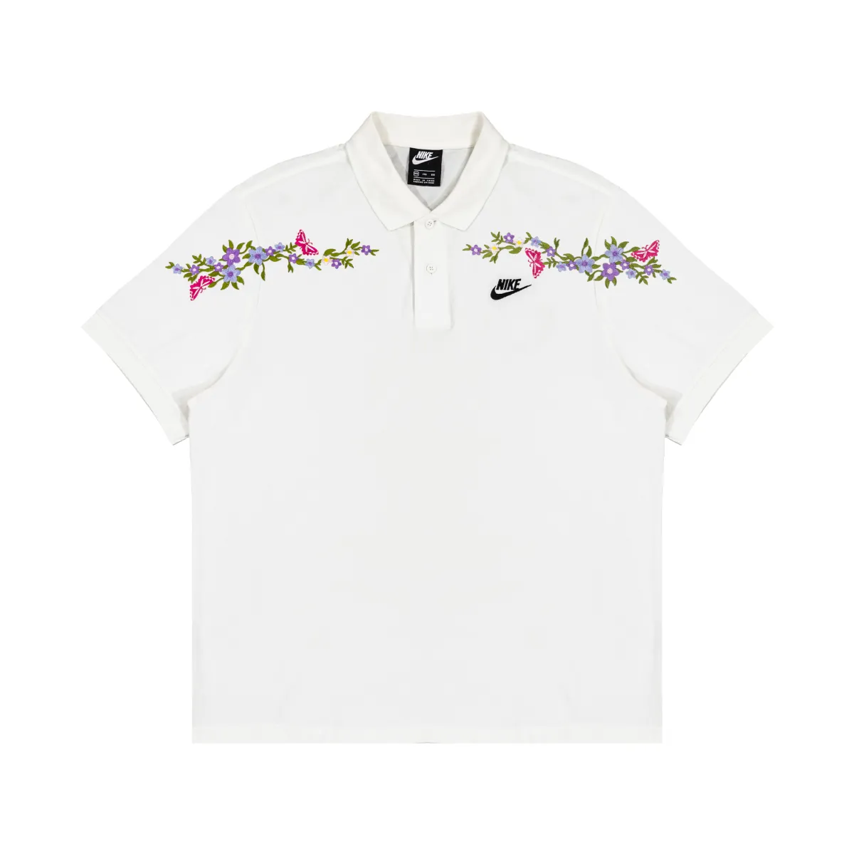 Nike Polo Shirts Unisex White Polo Collar Moderate Straight Fit