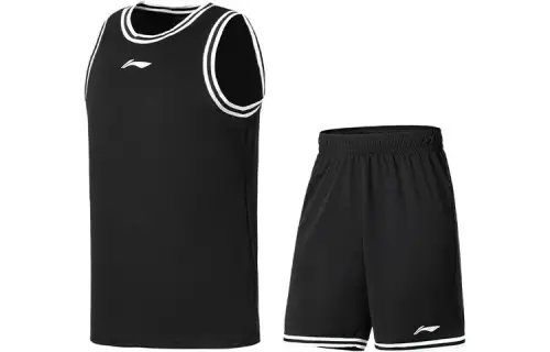Li Ning, sports basketball black basketball uniform for training, men's style