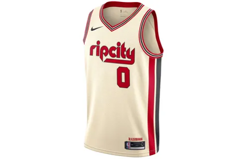 Nike NBA Training Sports SW Fan Edition 19-20 season Portland Trail Blazers Lillard No. 0 Basketball Vest Men's White