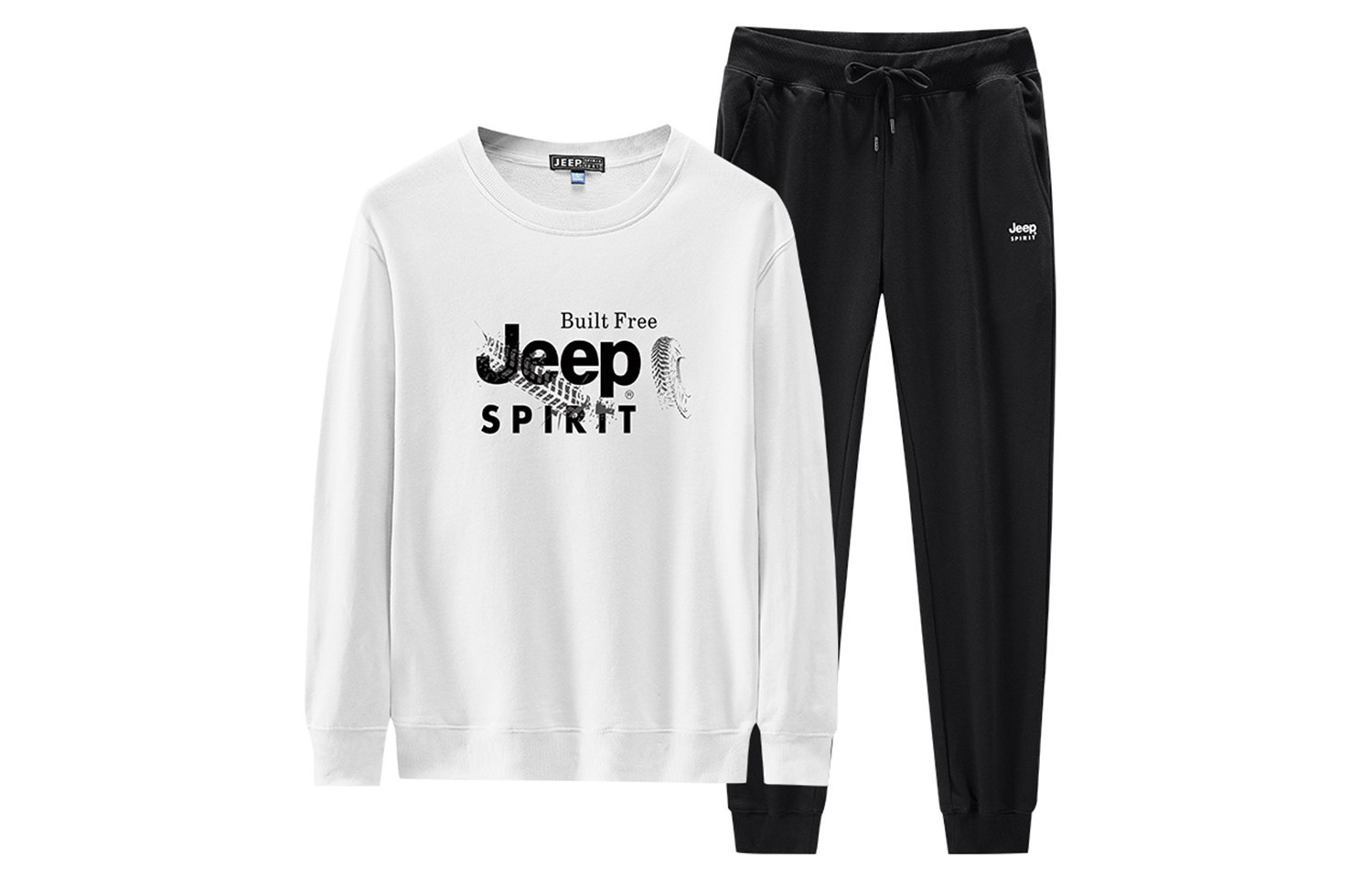 JEEP SPIRIT Casual Sportswear Men’s Crew Neck Moderate