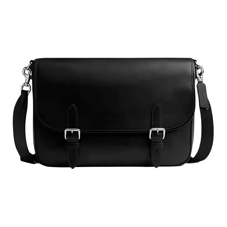 COACH Cow Leather Crossbody Bag, Shoulder Bag Large Men's Black