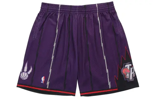 Mitchell & Ness Raptors 98-99 Season SW Fan Edition Away MN Retro Casual Sports Mesh Basketball Pants Men and Women Same Style Purple