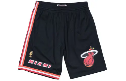 Mitchell & Ness Heat SW Fan Edition 96-97 Season NBA Retro Loose Casual Comfortable Sports Basketball Pants Men and Women Same Style Black