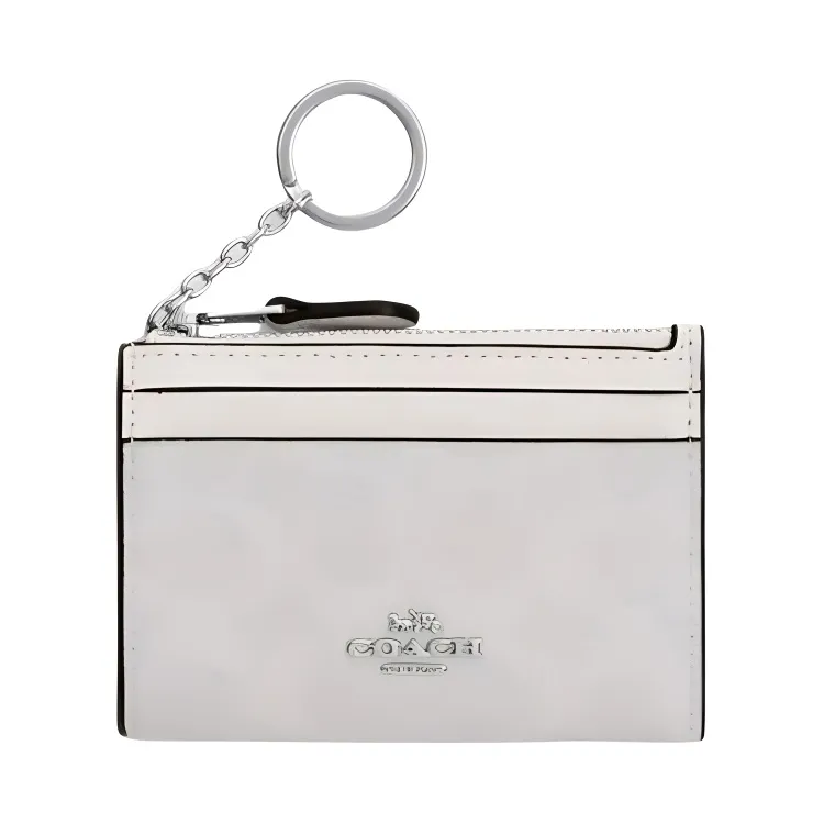 COACH Skinny Id Case Artificial Leather+Plastic Card Holders Women's Chalk White