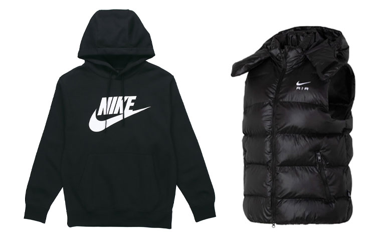 Nike Logo Letter Print Fleece Lined Hoodie Windproof Thermal Sleeveless Vest Casual Sportswear Men's Black
