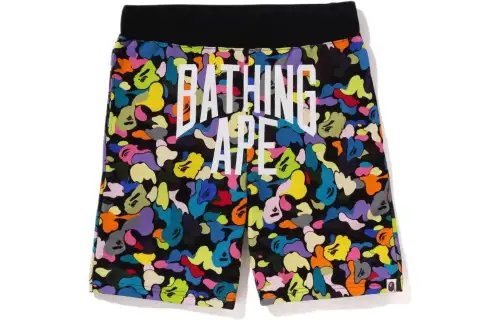 A BATHING APE Multi Camo Shark Sweat Shorts