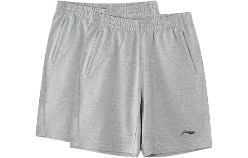Li Ning Casual Shorts Men's 2 Pack Light Gray Moderate