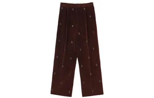 LOEWE FW23 Casual Pants Men's Burgundy