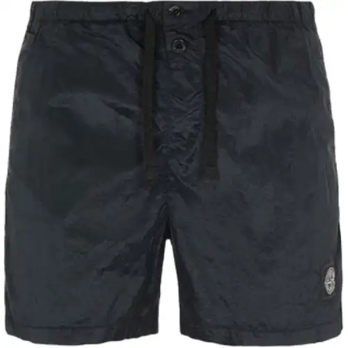 STONE ISLAND Compass-Patch Drawstring Swim Shorts