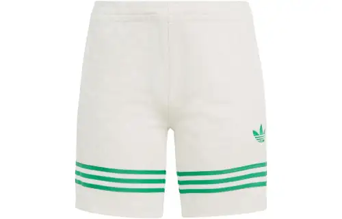 Adidas originals clover SS23 adicolor 70s retro series monogram logo pattern print color block shorts men's beige