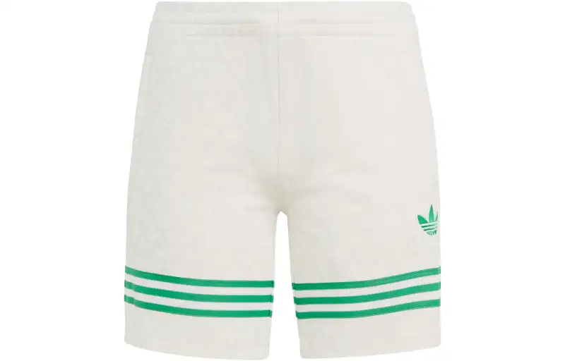 Adidas originals clover SS23 adicolor 70s retro series monogram logo pattern print color block shorts men's beige