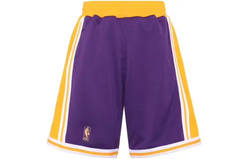 Mitchell & Ness AUTHENTIC Player Edition Los Angeles Lakers NBA 96-97 Season Classic Logo Logo Print Splicing Retro Basketball Pants Unisex Purple