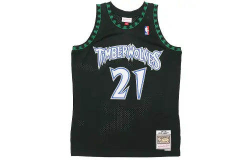 Mitchell & Ness NBA Retro Sports Jersey SW Fan Edition 1997-98 Season Minnesota Timberwolves Away Kevin Garnett Basketball Vest Unisex Black