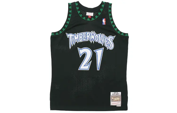 Mitchell & Ness NBA Retro Sports Jersey SW Fan Edition 1997-98 Season Minnesota Timberwolves Away Kevin Garnett Basketball Vest Unisex Black
