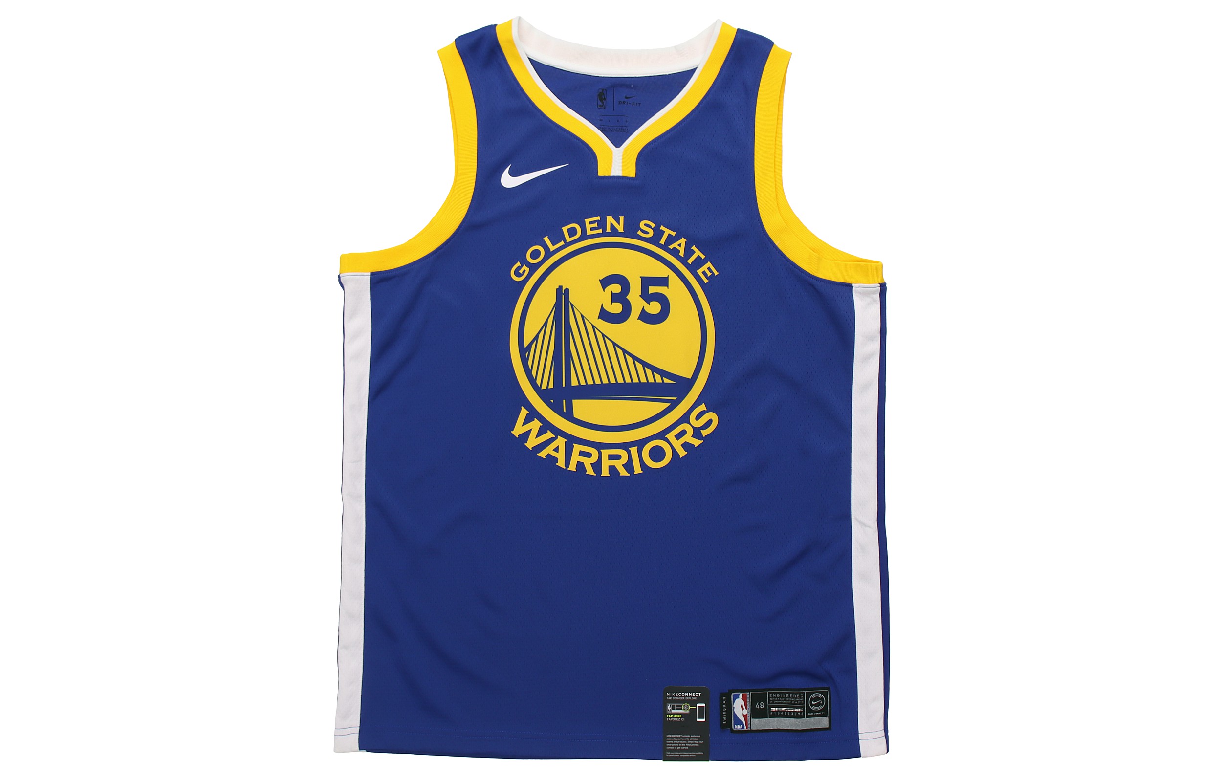 Nike NBA CONNECTED Irving Curry Harden SW Fan Edition Kevin Durant Golden State Warriors No. 35 Jersey Sleeveless Loose Breathable Basketball Vest Men's Blue