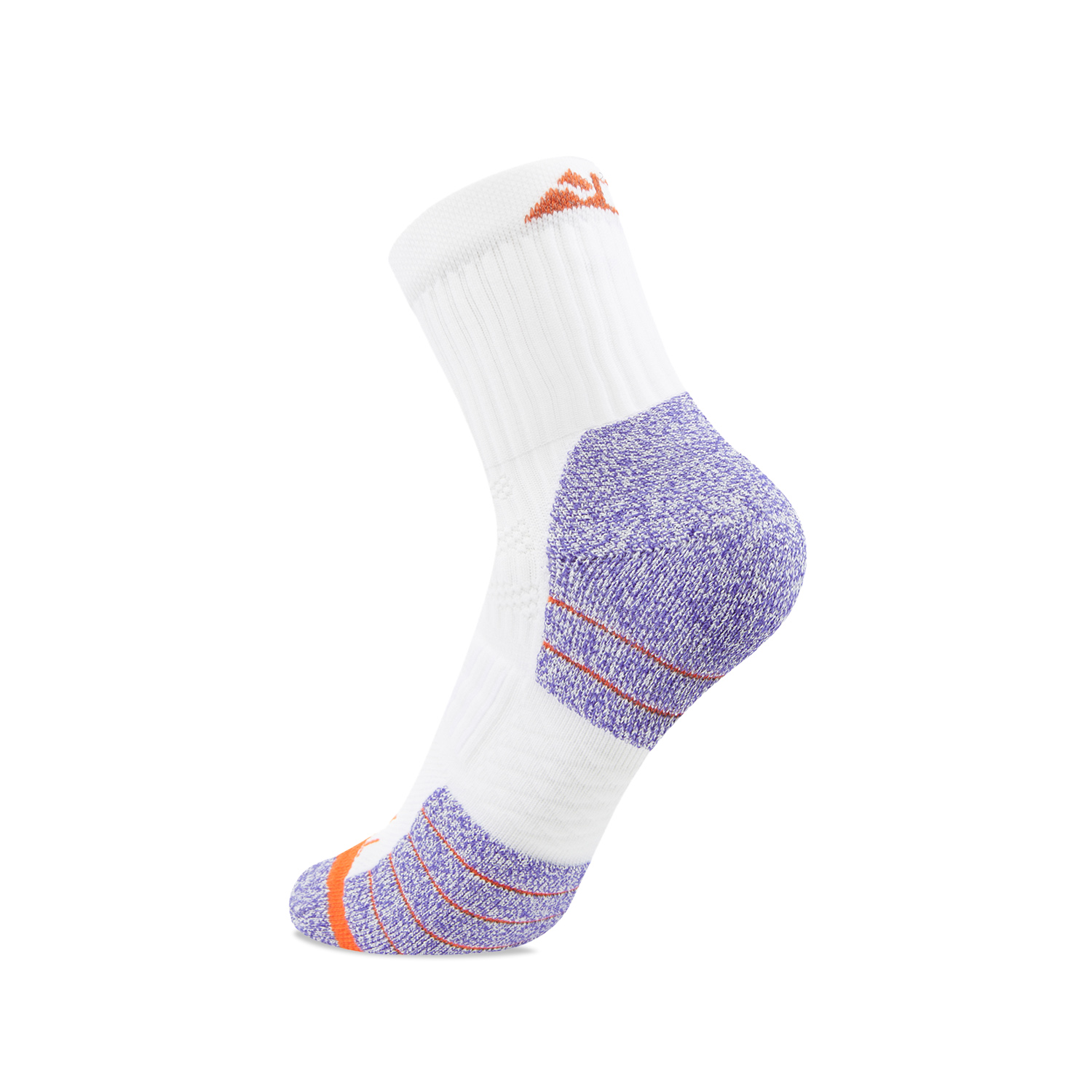 Li Ning Running Collection Crew Socks Unisex 1 Pack White/Fluorescent Starlight Purple