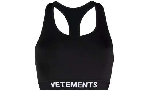 Vetements Tank Tops Women's Black Racerback