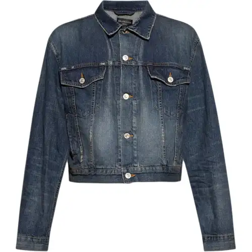 Balenciaga Collared Button Up Denim Jacket