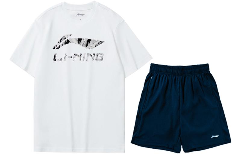Li Ning Casual Sportswear Men’s White+Navy Blue