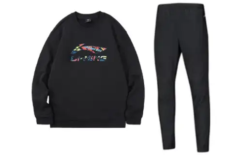 Li Ning Casual Sportswear Men's Crew Neck Thickened And Fleece Lined