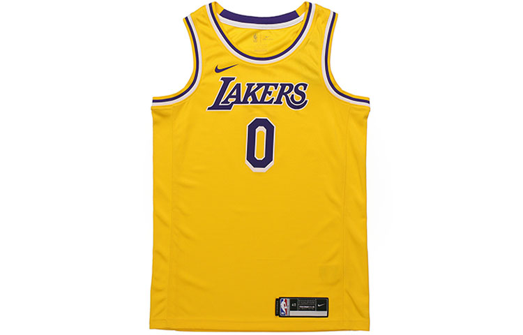 Nike NBA round neck sports and casual sleeveless 20-21 season Lakers Kuzma No. 0 520 Birthday basketball vest men's Amarillo yellow