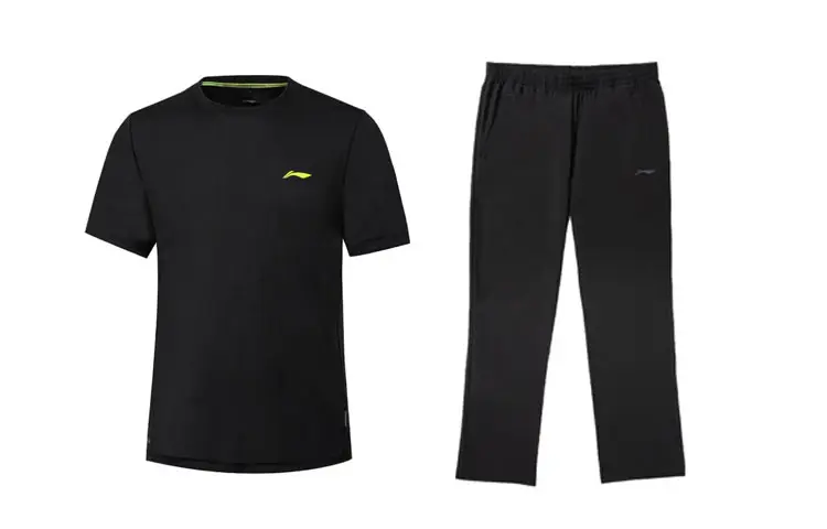 Li Ning Casual Sportswear Men's Black Crew Neck Moderate
