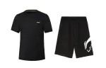Li Ning Casual Sportswear Men's Black Crew Neck Moderate