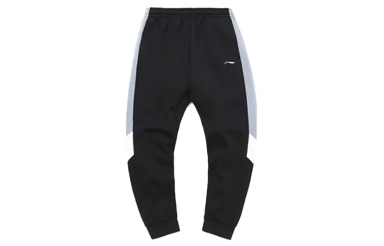 Li Ning Cuffed Fleece Lined Casual Running Shoes Sports Pants Men's Flint Stones Blue