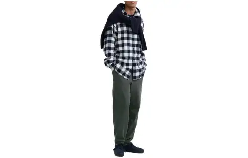 UNIQLO Casual Pants Unisex Dark Green Moderate Cuffed Pants