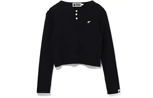 A BATHING APE Crop Tops Women's Crew Neck Moderate