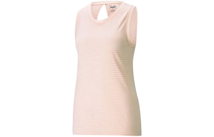PUMA Studio Yoga Series Tank Tops Women's Light Pink Moderate Nipped-in Waist