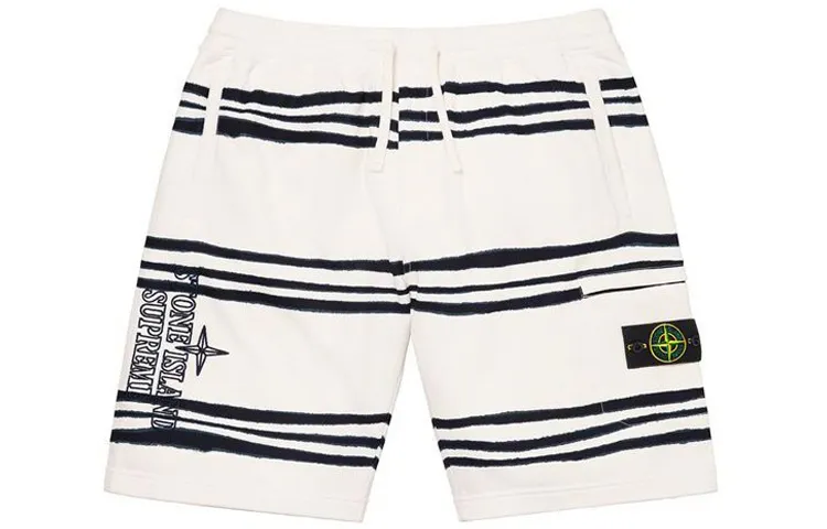 Supreme x Stone Island warp stripe shorts