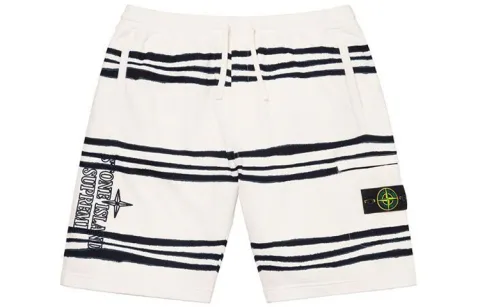 Supreme x Stone Island warp stripe shorts