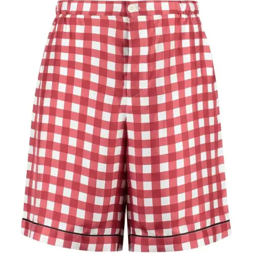 Prada checked silk shorts