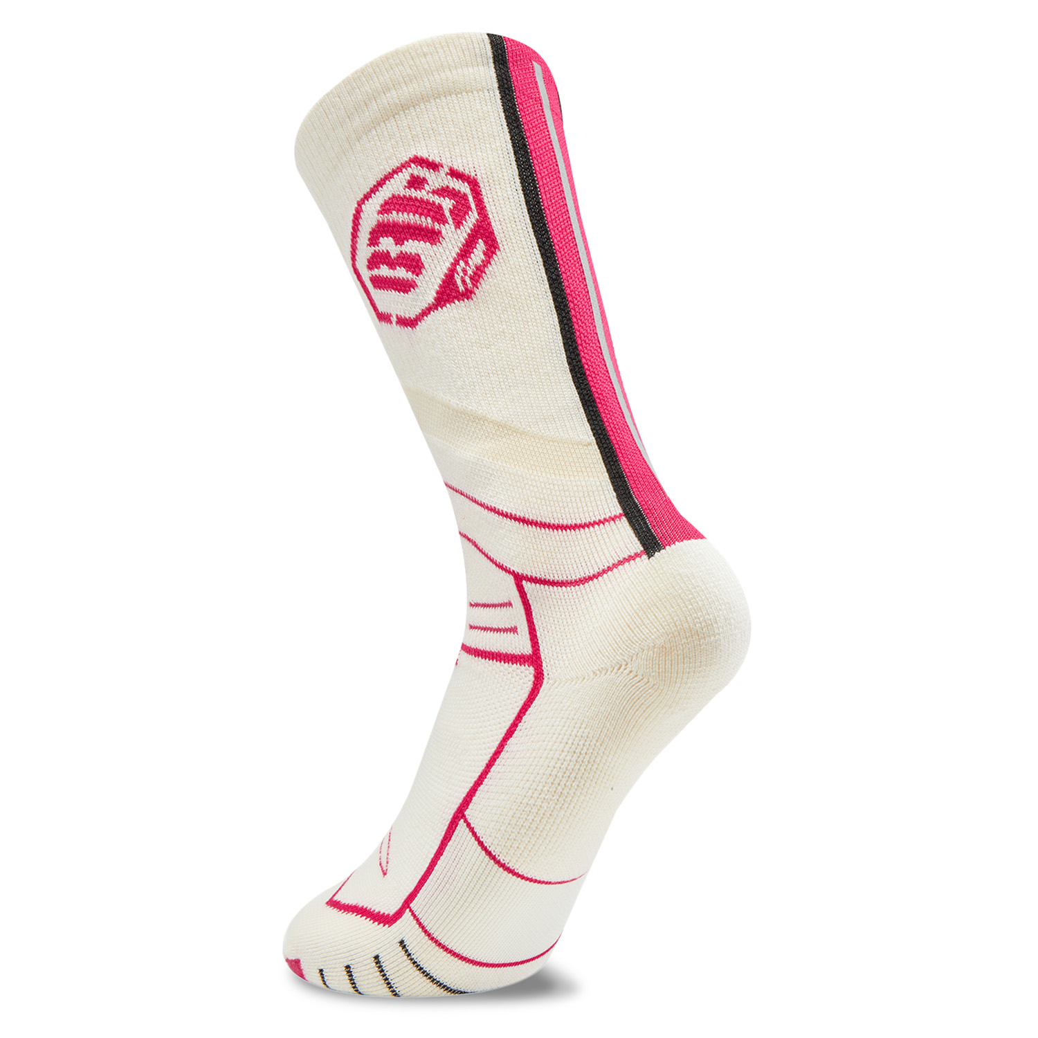 Li Ning Basketball Socks Unisex 1 Pack Ivory/Crystal Red