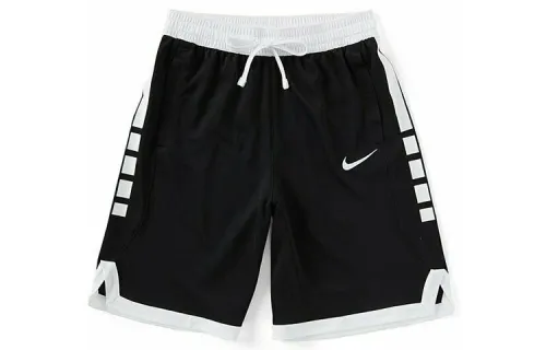 Nike Dri-Fit Elit Basketball Shorts Elite Sports Breathable Mid-Rise Sports Straight Basketball Pants Men's Black