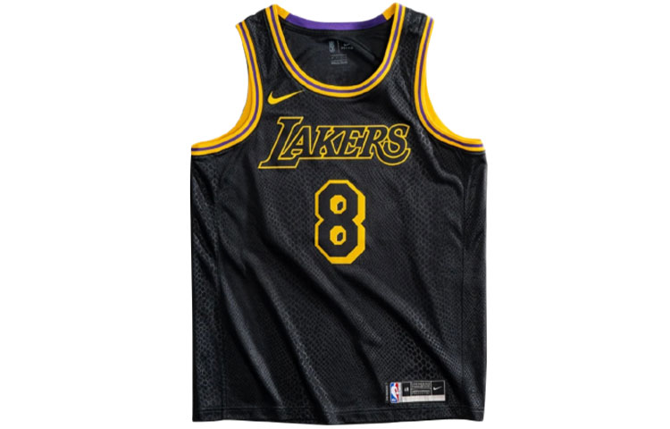 Nike NBA Los Angeles Lakers City Edition 8&24 Mamba Week Lakers City Kobe Bryant Commemorative Jersey Men's Black